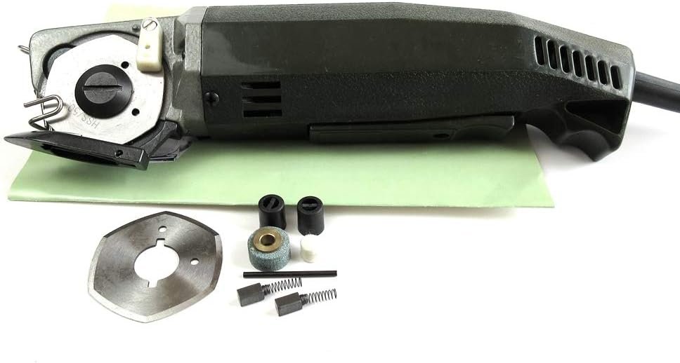 Electric Fabric Cutter with 50mm Blade and Built-In Sharpener