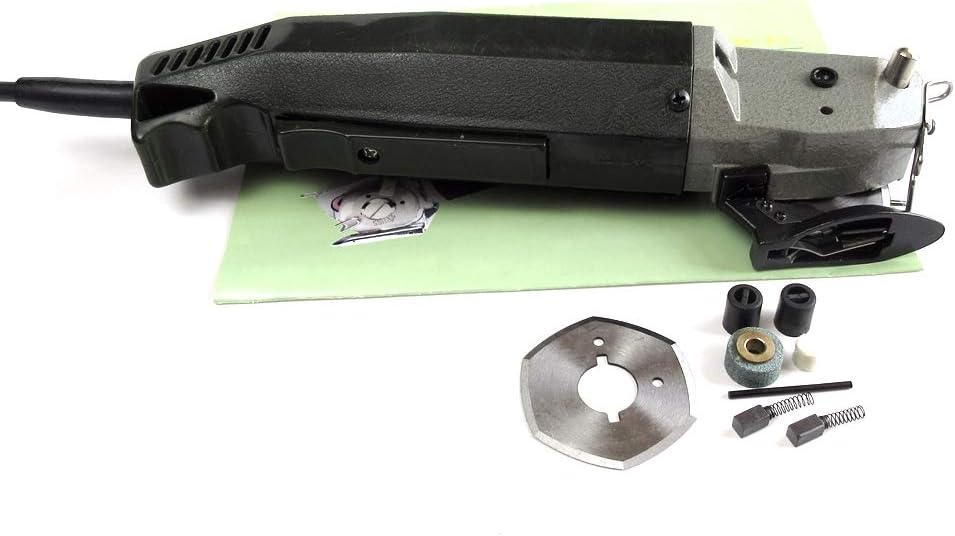 Electric Fabric Cutter with 50mm Blade and Built-In Sharpener