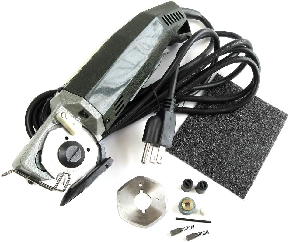 Electric Fabric Cutter with 50mm Blade and Built-In Sharpener